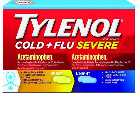 TYLENOL® Cold + Flu Severe for Day and Night Time Relief of Fever, Pain, Cough & Congestion