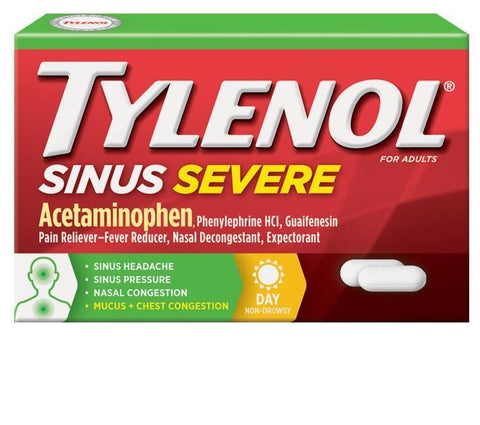 TYLENOL® Sinus Severe Daytime Pain Reliever With Decongestant For Sinus Pressure & Congestion Relief