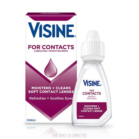 VISINE® FOR CONTACTS Lubricating + Rewetting Drops